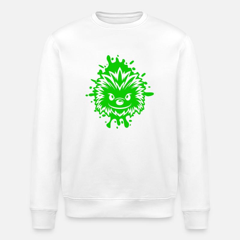 Hedgehog Comic - Stanley/Stella ROLLER Unisex Organic Sweatshirt - white