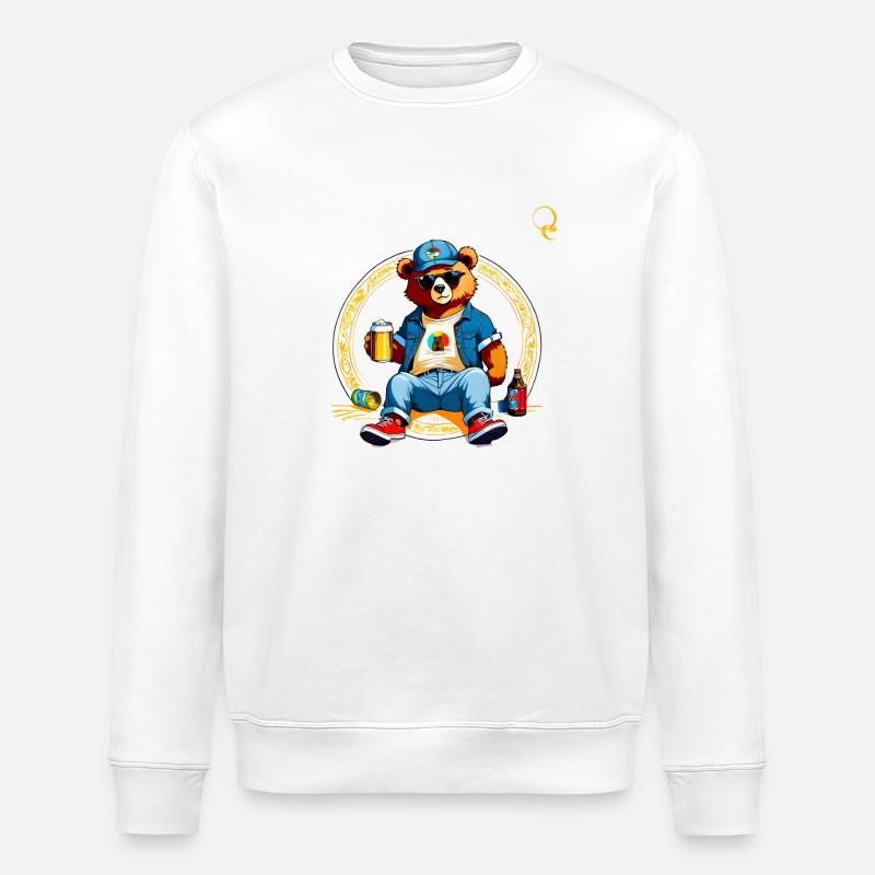 BÄRENRUHE - Stanley/Stella Unisex Bio-Sweatshirt ROLLER - Weiß