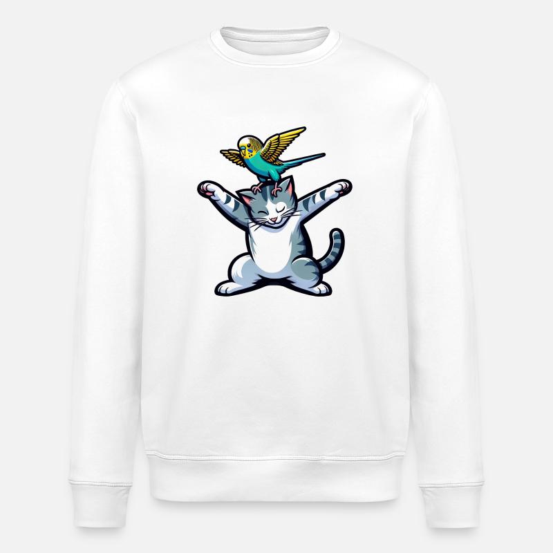 Chat mignon Budgie Friends Pets - Sweat bio ROLLER Stanley/Stella Unisexe - blanc