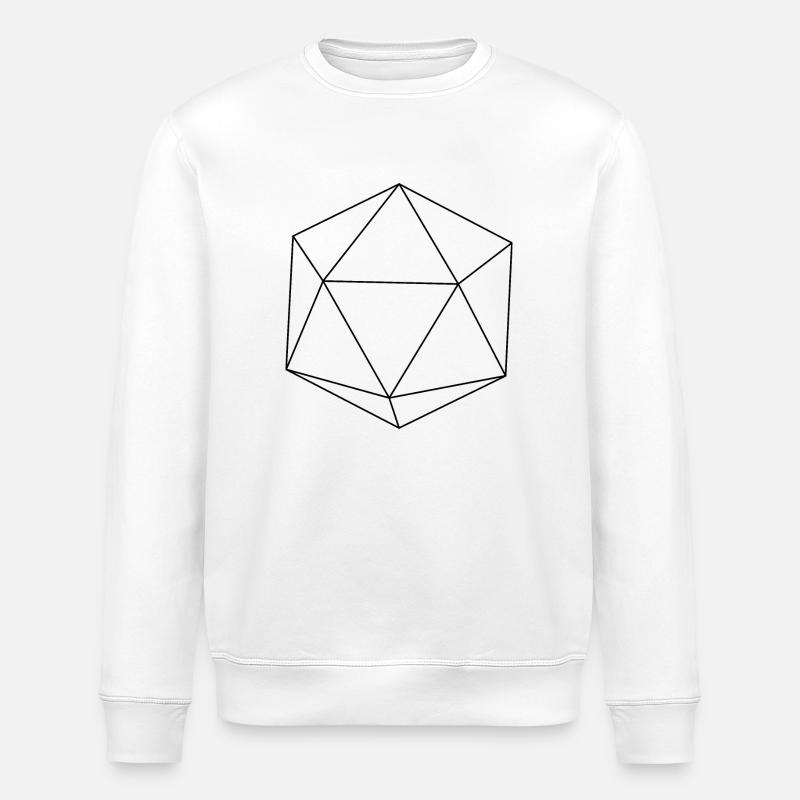 schwarzer Ikosaeder - Stanley/Stella Unisex Bio-Sweatshirt ROLLER - Weiß