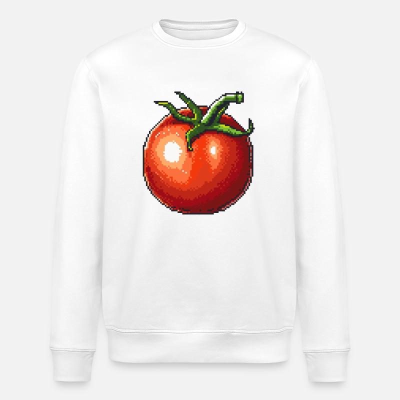 Tomato Pixel Icon - Stanley/Stella ROLLER Unisex Organic Sweatshirt - white