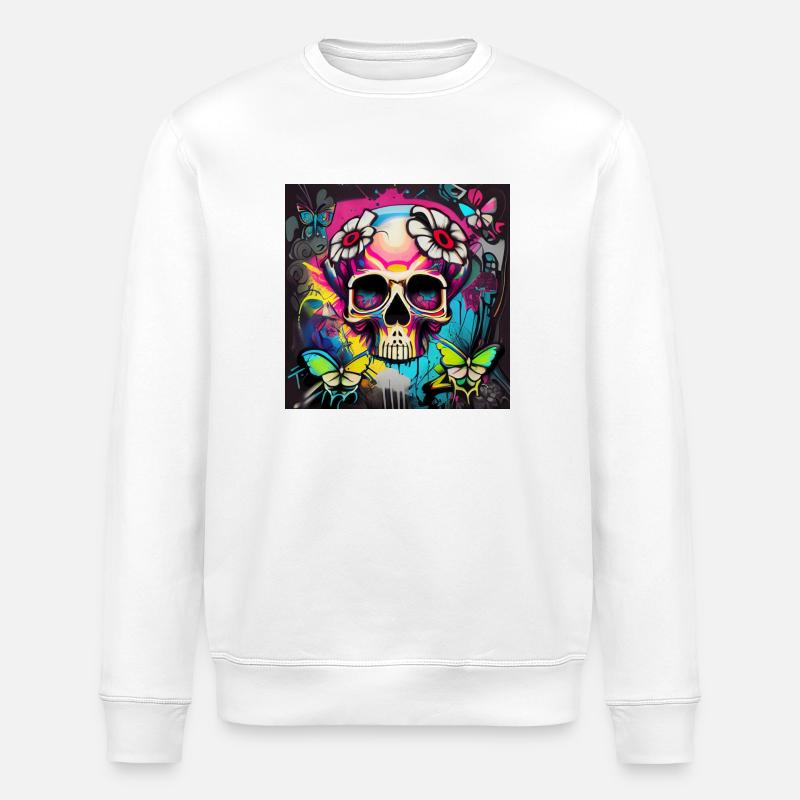 Schädel - Stanley/Stella Unisex Bio-Sweatshirt ROLLER - Weiß