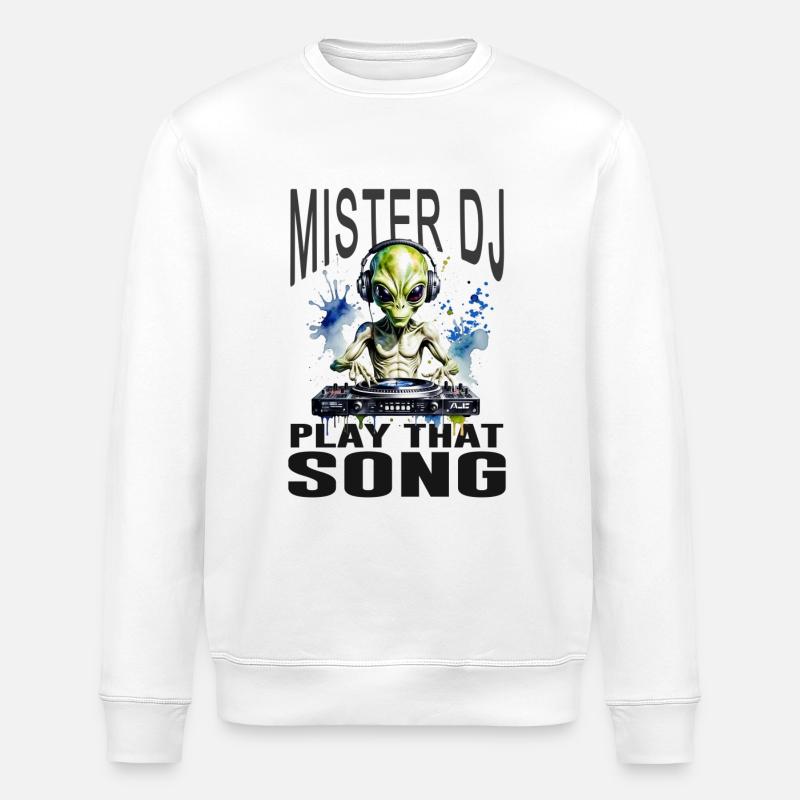 Mister DJ - Version 2 - Sweat bio ROLLER Stanley/Stella Unisexe - blanc