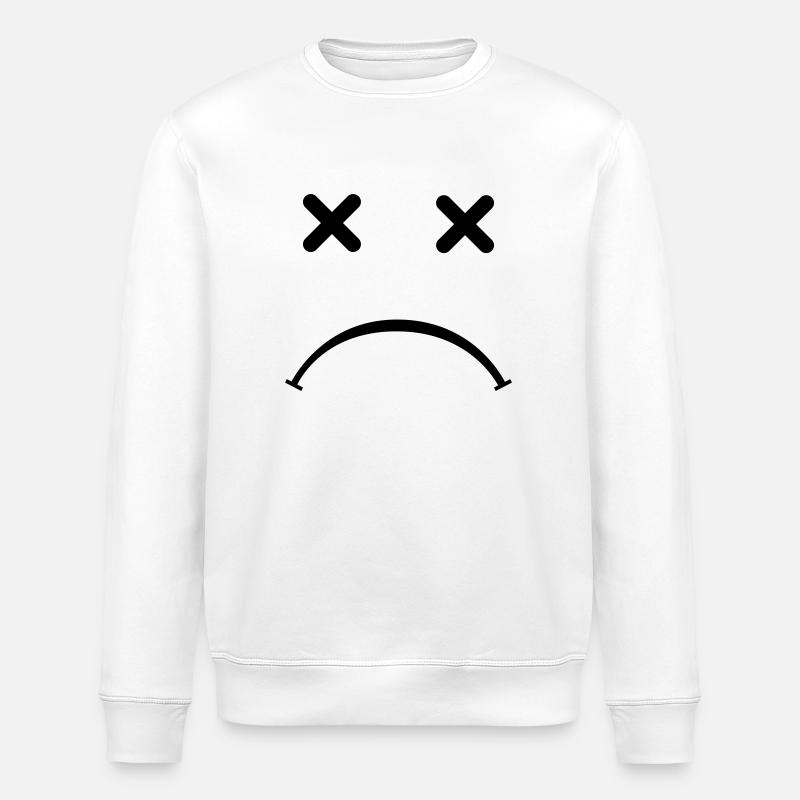 Sad Smiley - After Party - Stanley/Stella ROLLER Unisex Organic Sweatshirt - white