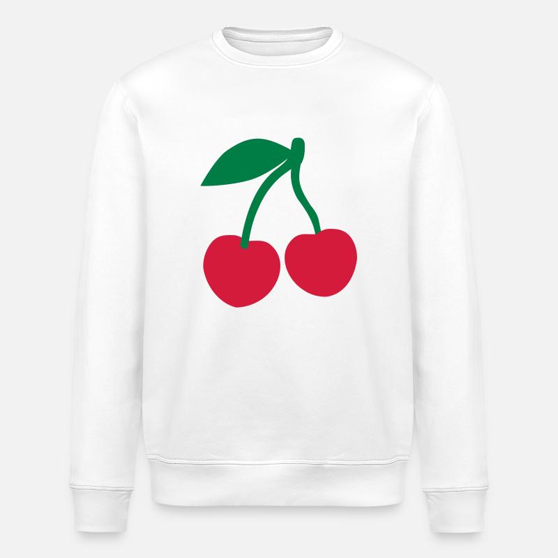 Cherries - Stanley/Stella ROLLER Unisex Organic Sweatshirt - white