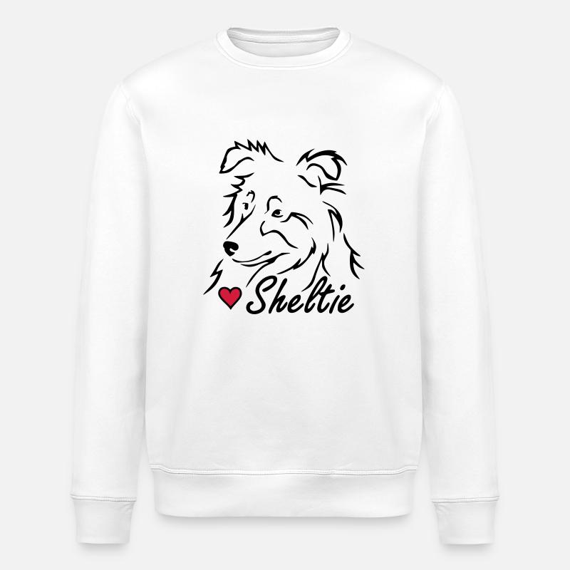 Sheltie ❤ - Stanley/Stella Unisex Bio-Sweatshirt ROLLER - Weiß
