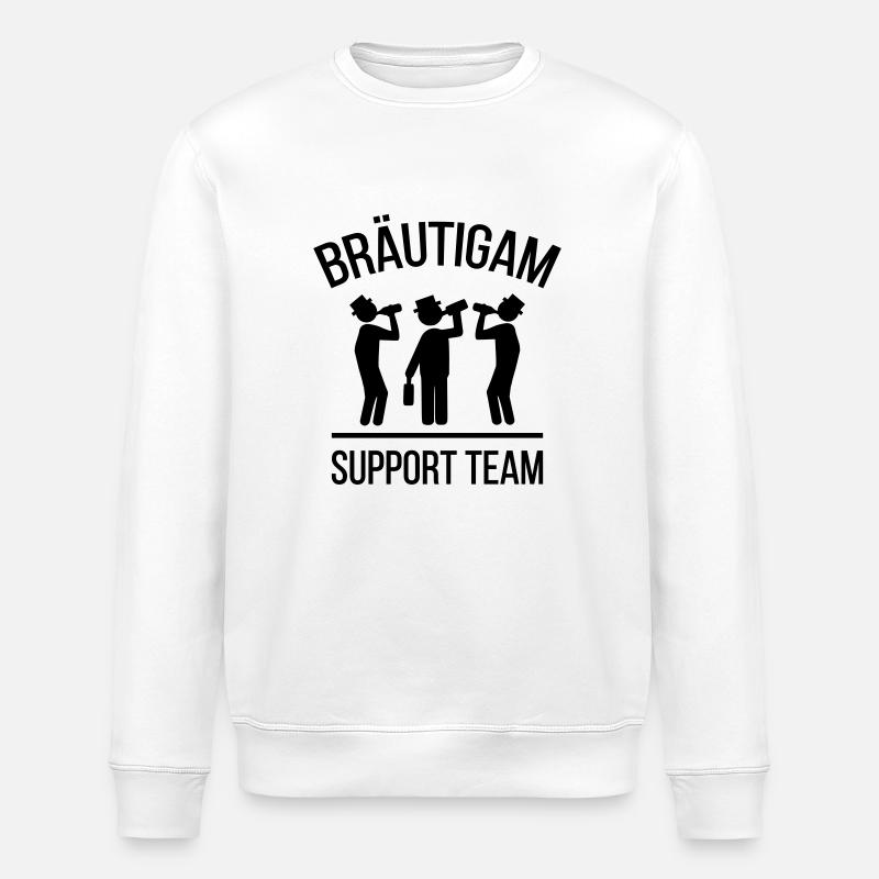 Bräutigam Support Team - Stanley/Stella Unisex Bio-Sweatshirt ROLLER - Weiß