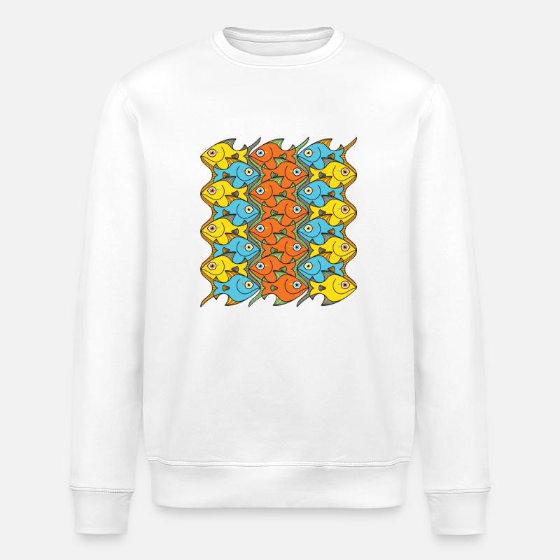 Something is Nicely Fishy Here! - Stanley/Stella ROLLER Unisex Organic Sweatshirt - white