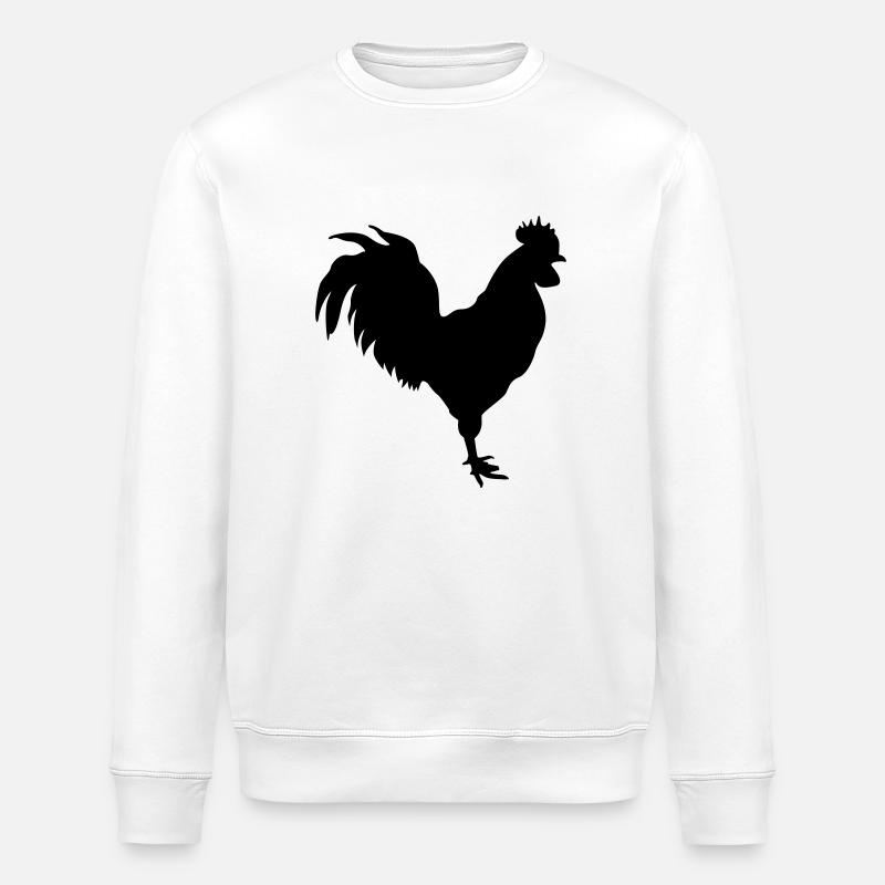 rooster - Stanley/Stella ROLLER Unisex Organic Sweatshirt - white