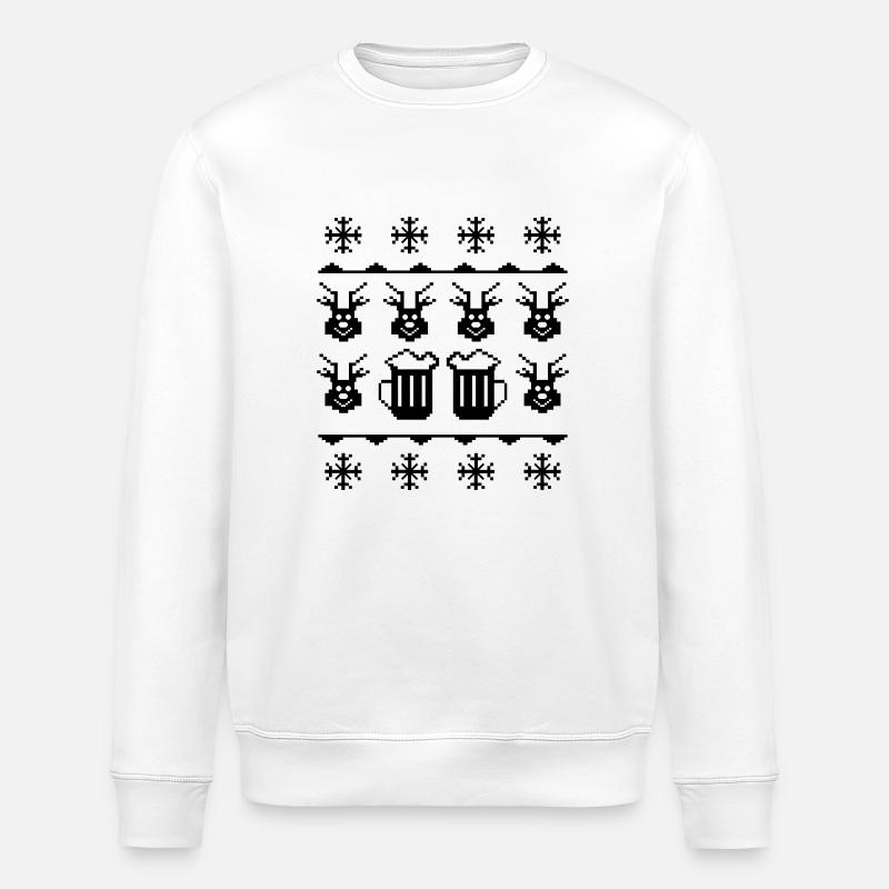 beer pixels winter - Stanley/Stella Unisex Bio-Sweatshirt ROLLER - Weiß