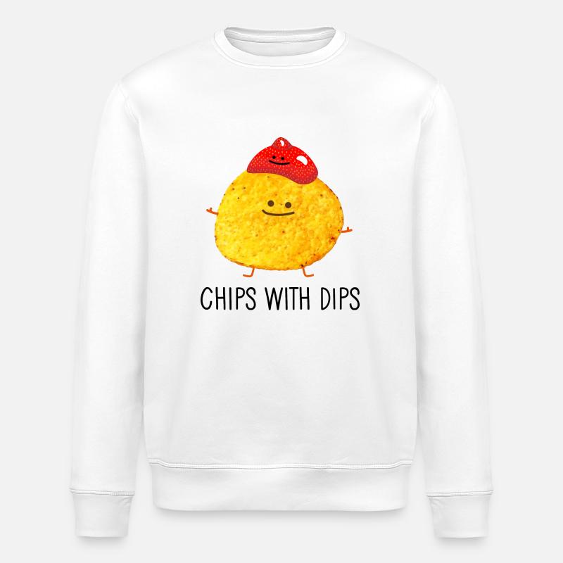 Chips mit Dips - Stanley/Stella Unisex Bio-Sweatshirt ROLLER - Weiß