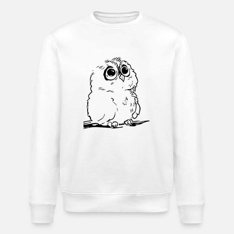 Niedliche Eule - Stanley/Stella Unisex Bio-Sweatshirt ROLLER - Weiß