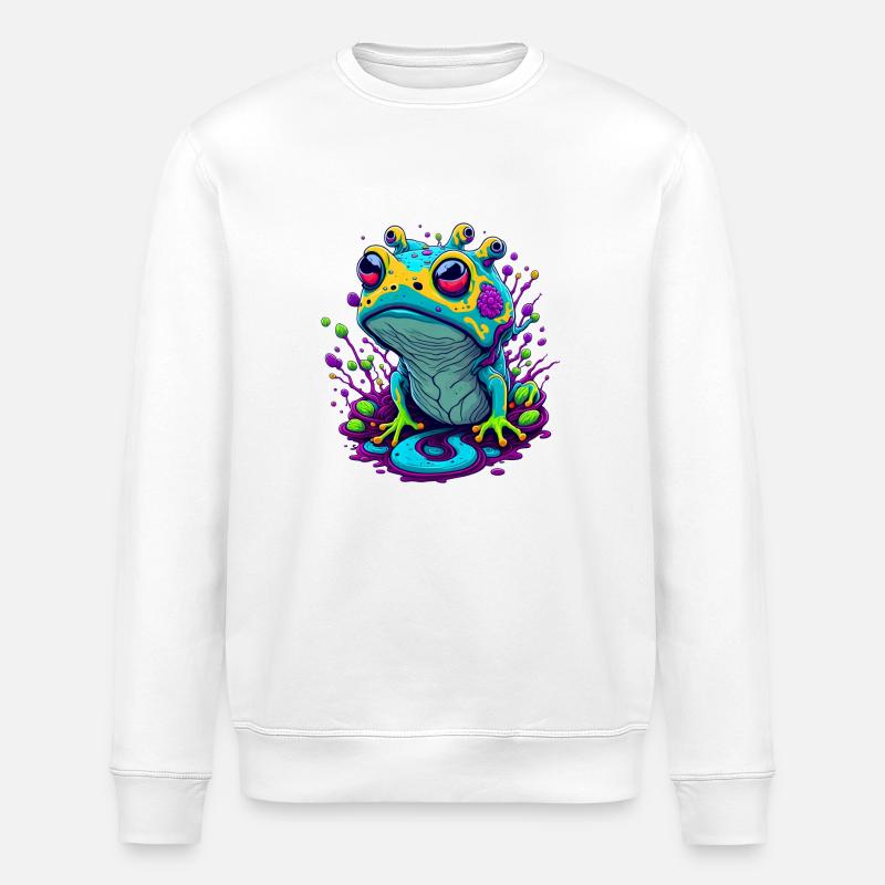Trippy Frog 03 - Stanley/Stella Unisex Bio-Sweatshirt ROLLER - Weiß