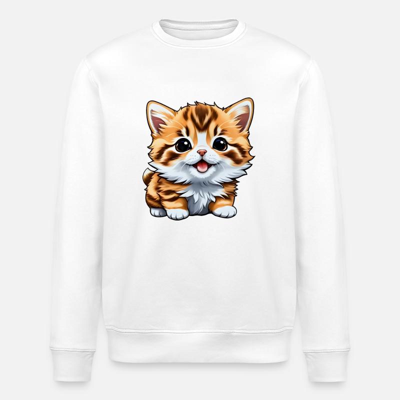 Cadeau de chat mignon - Sweat bio ROLLER Stanley/Stella Unisexe - blanc