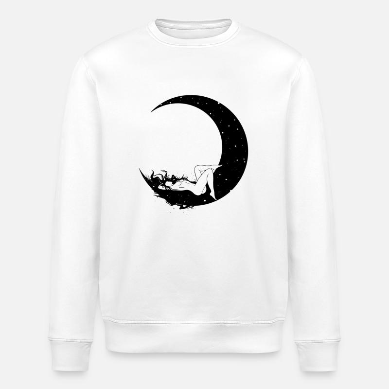 Frau im Mond - Stanley/Stella Unisex Bio-Sweatshirt ROLLER - Weiß
