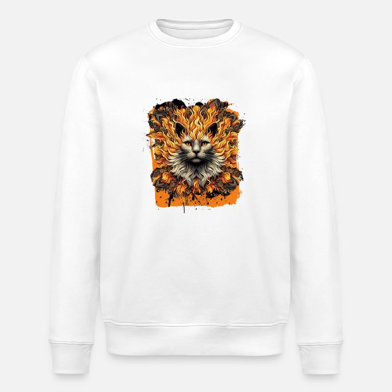 Chat de l’enfer ardent - Sweat bio ROLLER Stanley/Stella Unisexe - blanc