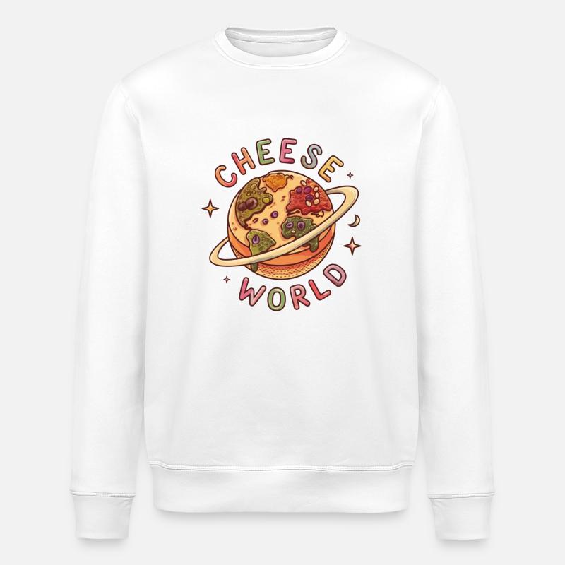 Cheese World - Stanley/Stella Unisex Bio-Sweatshirt ROLLER - Weiß