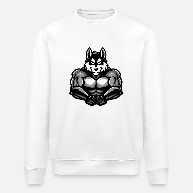 Chien Husky Bande dessinée - Sweat bio ROLLER Stanley/Stella Unisexe - blanc