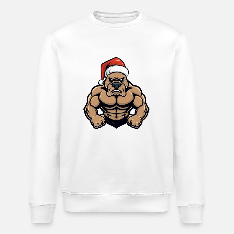 Chien Noël Père Noël - Sweat bio ROLLER Stanley/Stella Unisexe - blanc