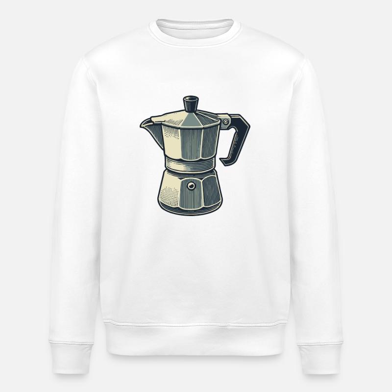Cafetière à expresso - Sweat bio ROLLER Stanley/Stella Unisexe - blanc