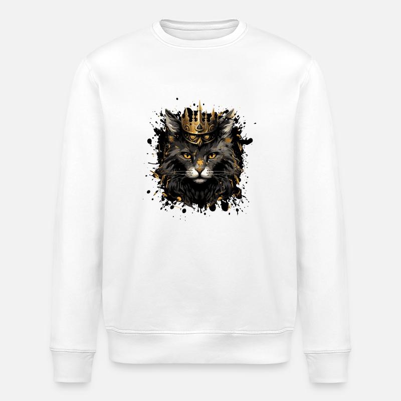 Couronne d’animal de chat - Sweat bio ROLLER Stanley/Stella Unisexe - blanc