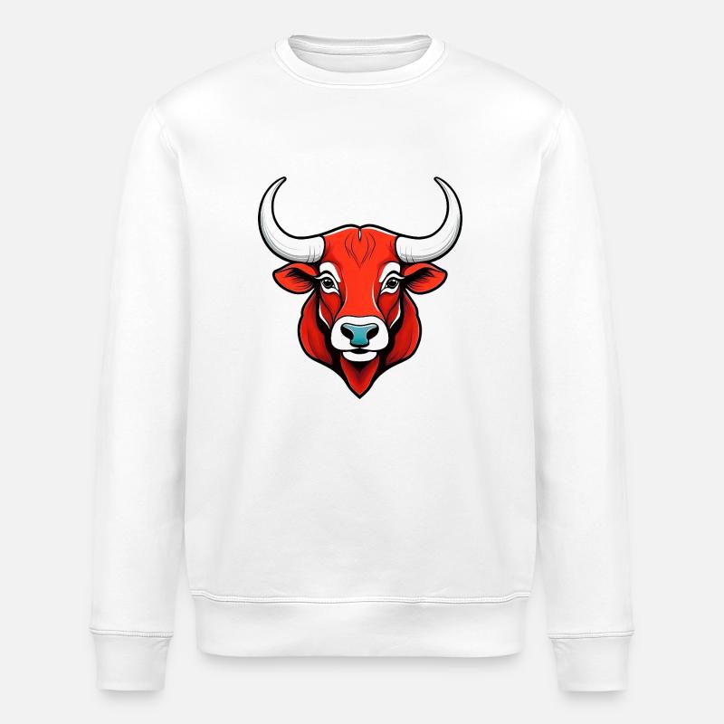 Mächtiger Stiergeist - Stanley/Stella Unisex Bio-Sweatshirt ROLLER - Weiß