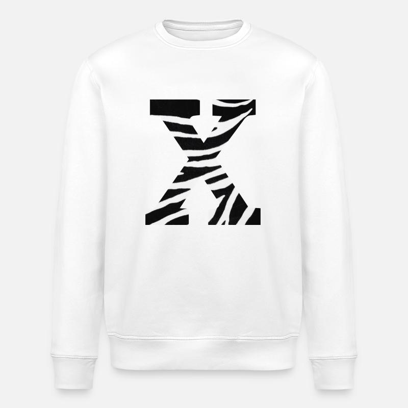 Buchstabe x Zebra - Stanley/Stella Unisex Bio-Sweatshirt ROLLER - Weiß