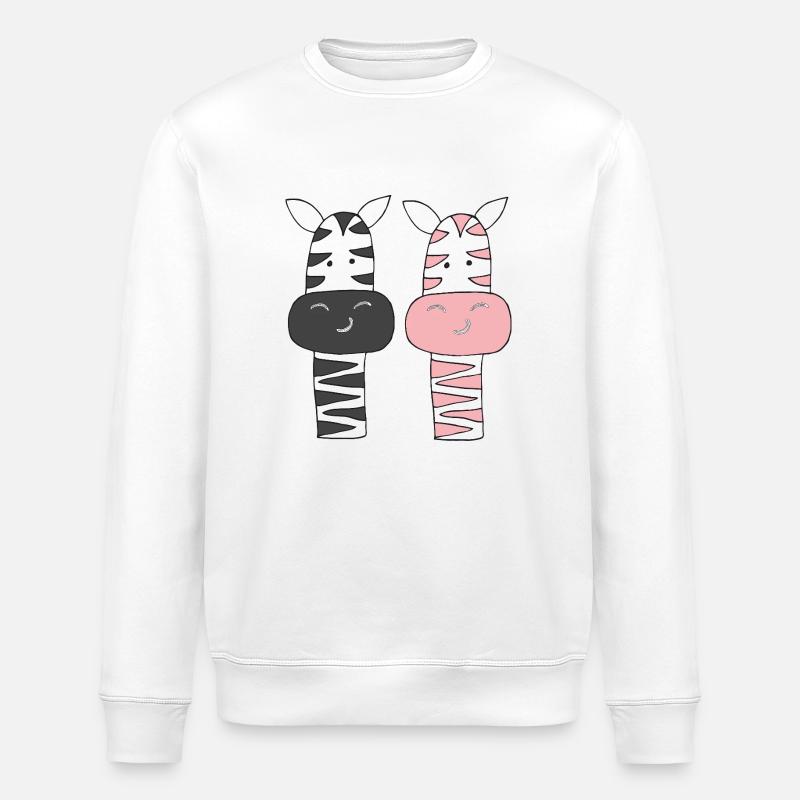 zebra mr und mrs - Stanley/Stella Unisex Bio-Sweatshirt ROLLER - Weiß