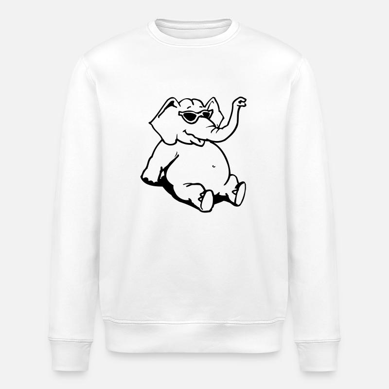 elefant - Stanley/Stella Unisex Bio-Sweatshirt ROLLER - Weiß