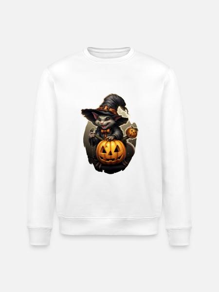 Halloween Rat - Stanley/Stella ROLLER Unisex Organic Sweatshirt - white