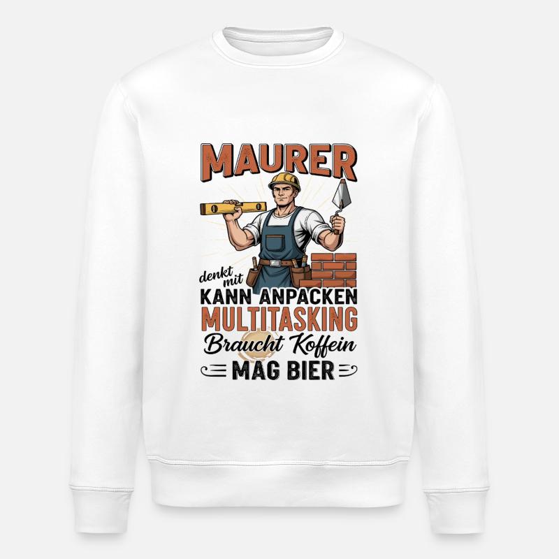 Der Maurer - Stanley/Stella Unisex Bio-Sweatshirt ROLLER - Weiß