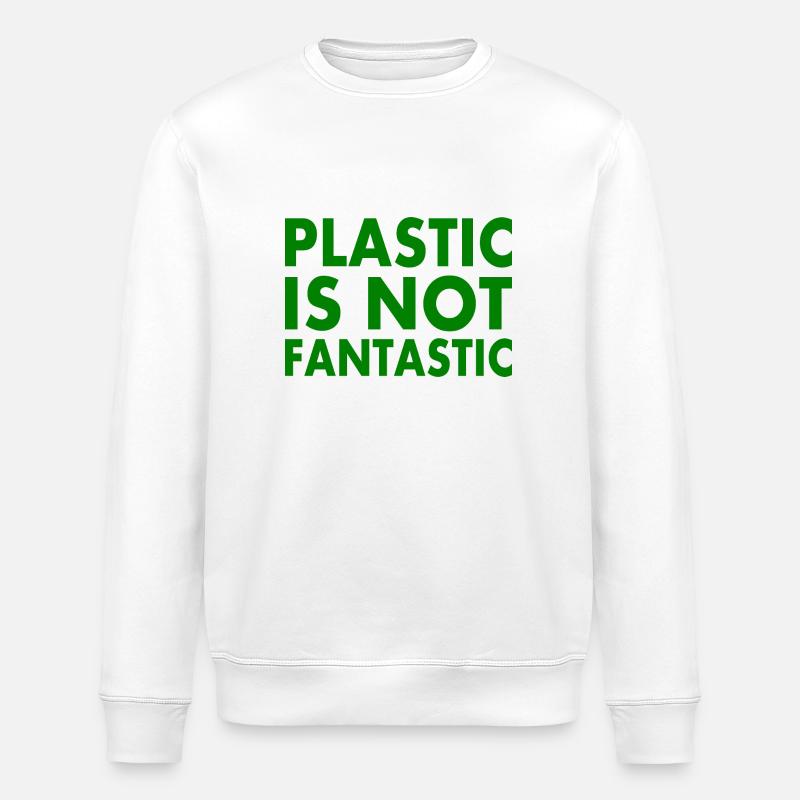 Plastic is not fantastic - Sweat bio ROLLER Stanley/Stella Unisexe - blanc