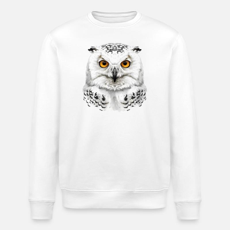 Schneeeulen-Kopf - Stanley/Stella Unisex Bio-Sweatshirt ROLLER - Weiß