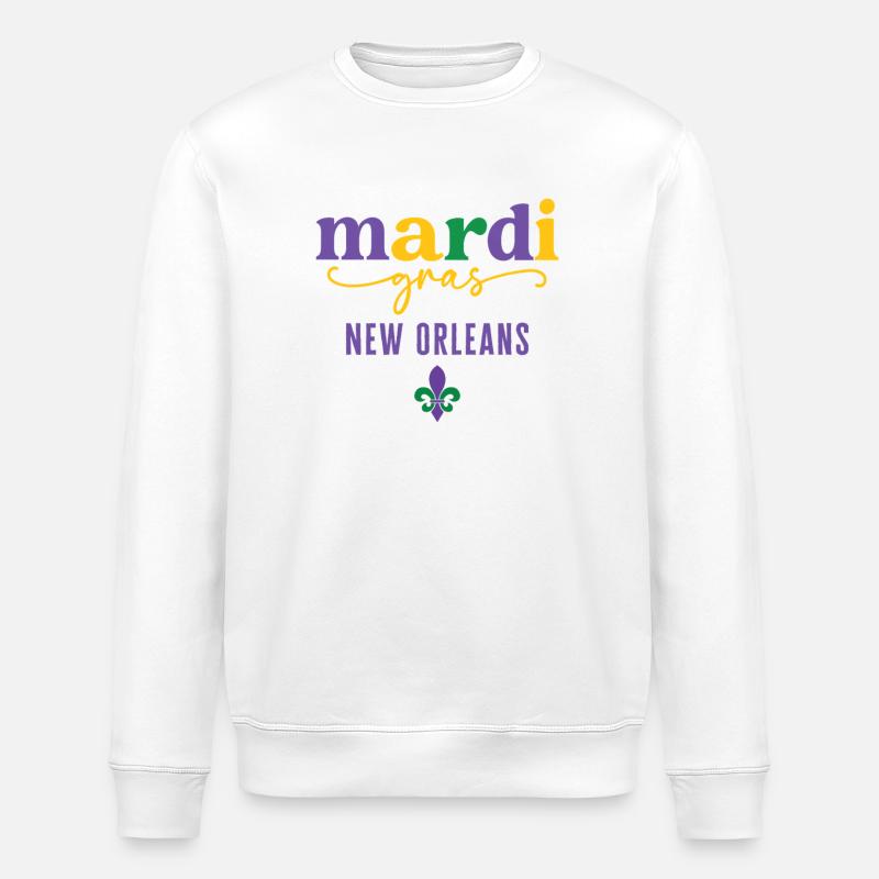 Mardi Gras New Orleans - Stanley/Stella ROLLER Unisex Organic Sweatshirt - white