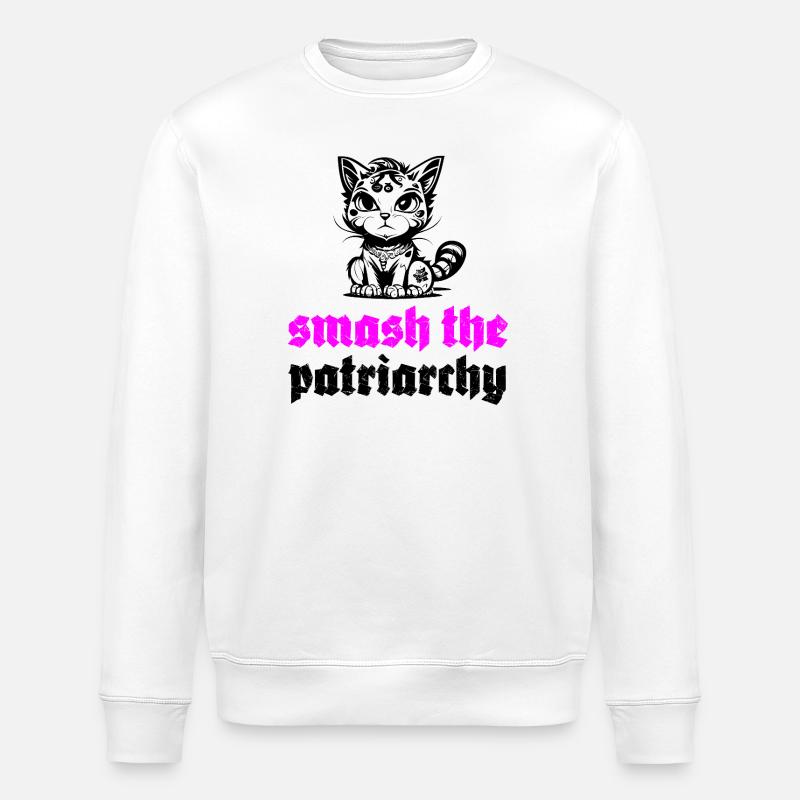 smash the patriarchy - Stanley/Stella Unisex Bio-Sweatshirt ROLLER - Weiß