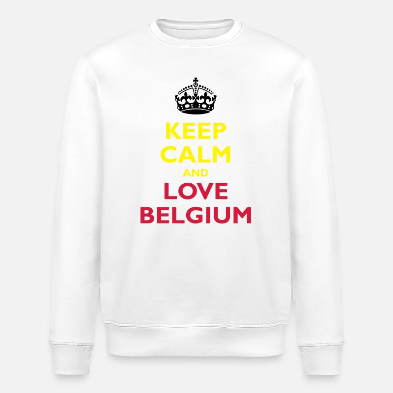 Keep Calm & Love Belgium - Stanley/Stella ROLLER Unisex Organic Sweatshirt - white