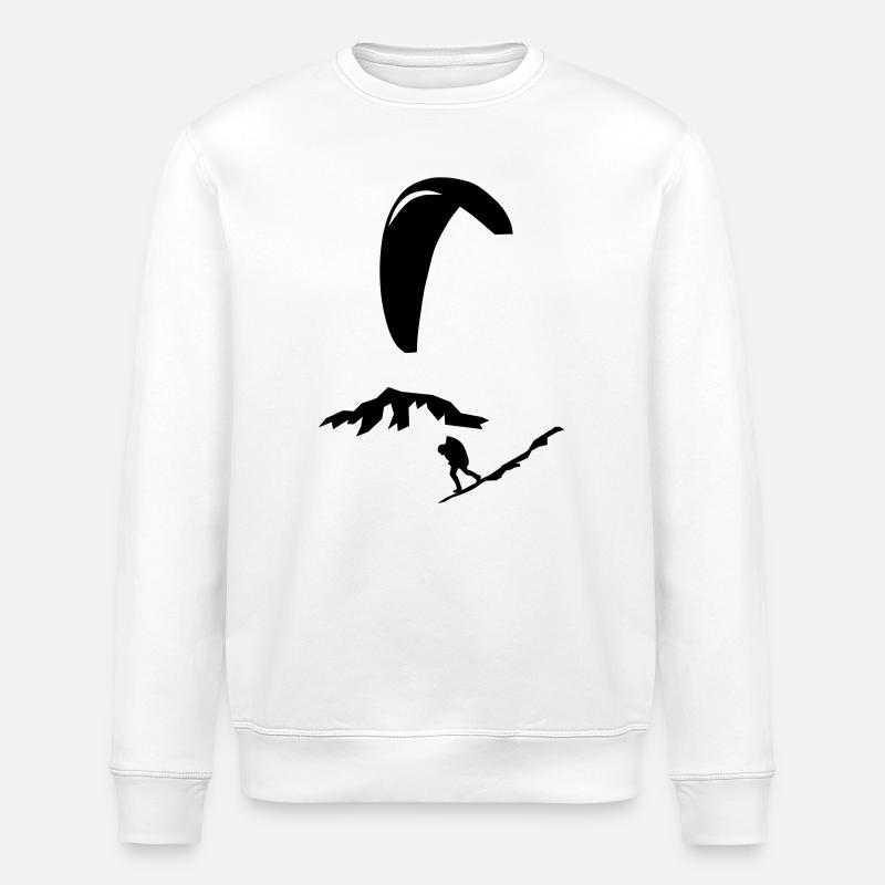 paragliding - Stanley/Stella ROLLER Unisex Organic Sweatshirt - white