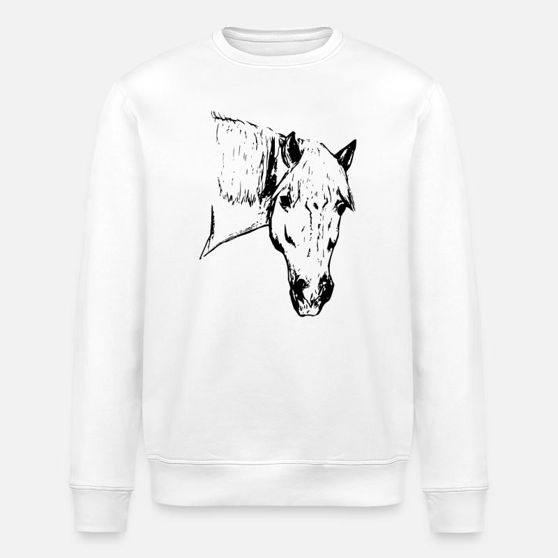 Süßer Haflinger Hafi Alpenquarter - Stanley/Stella Unisex Bio-Sweatshirt ROLLER - Weiß