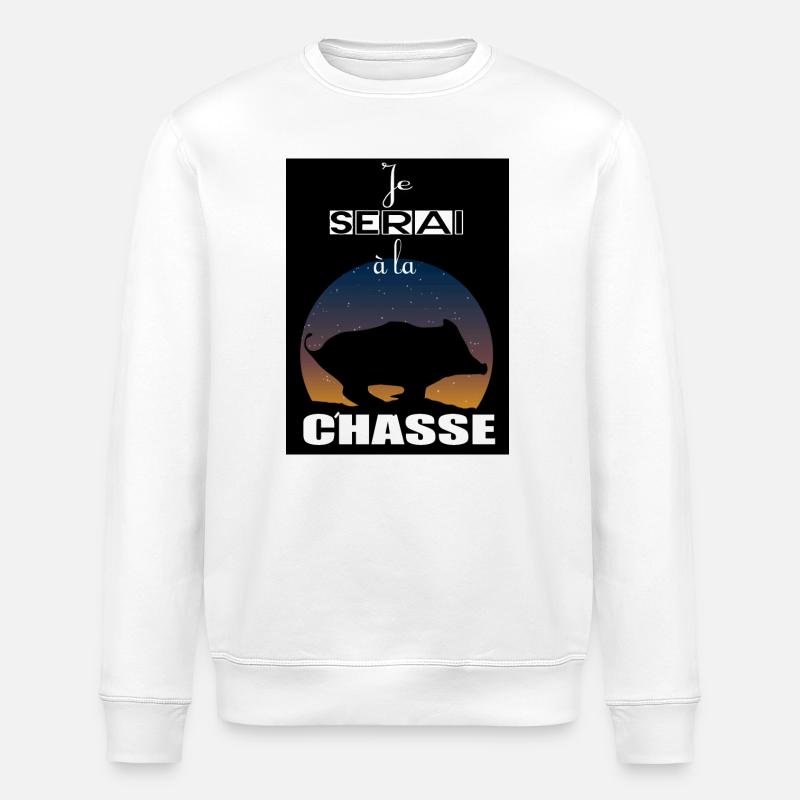 je serai à la chasse - Sweat bio ROLLER Stanley/Stella Unisexe - blanc