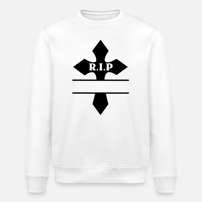 Cross R.I.P repose en paix - Sweat bio ROLLER Stanley/Stella Unisexe - blanc