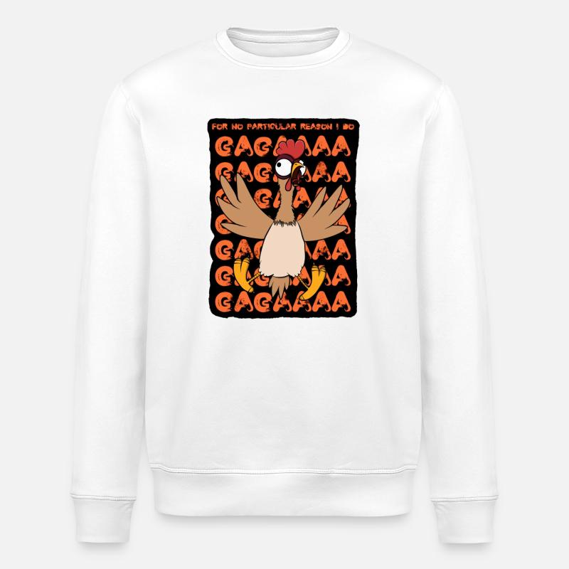 Crazy chicken - Stanley/Stella ROLLER Unisex Organic Sweatshirt - white