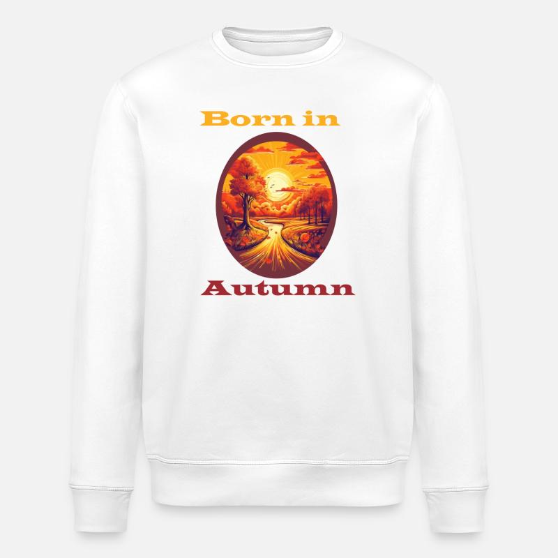 Born in Autumn - Stanley/Stella Unisex Bio-Sweatshirt ROLLER - Weiß
