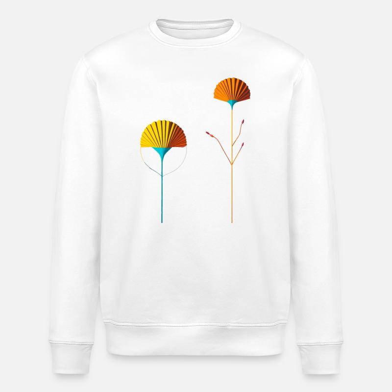 Abstrakte Farbblütenfächer - Stanley/Stella Unisex Bio-Sweatshirt ROLLER - Weiß