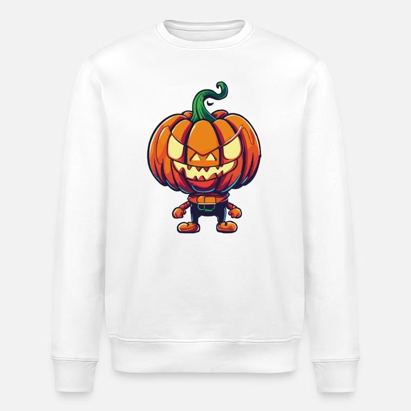 Halloween-Kürbis - Stanley/Stella Unisex Bio-Sweatshirt ROLLER - Weiß