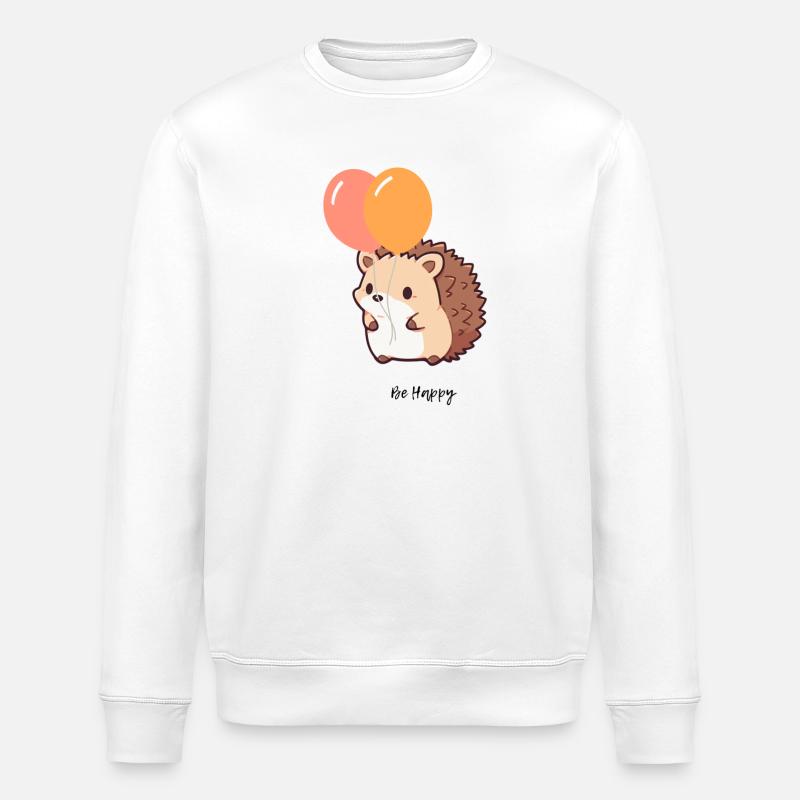 Cute Hedgehog - Stanley/Stella ROLLER Unisex Organic Sweatshirt - white