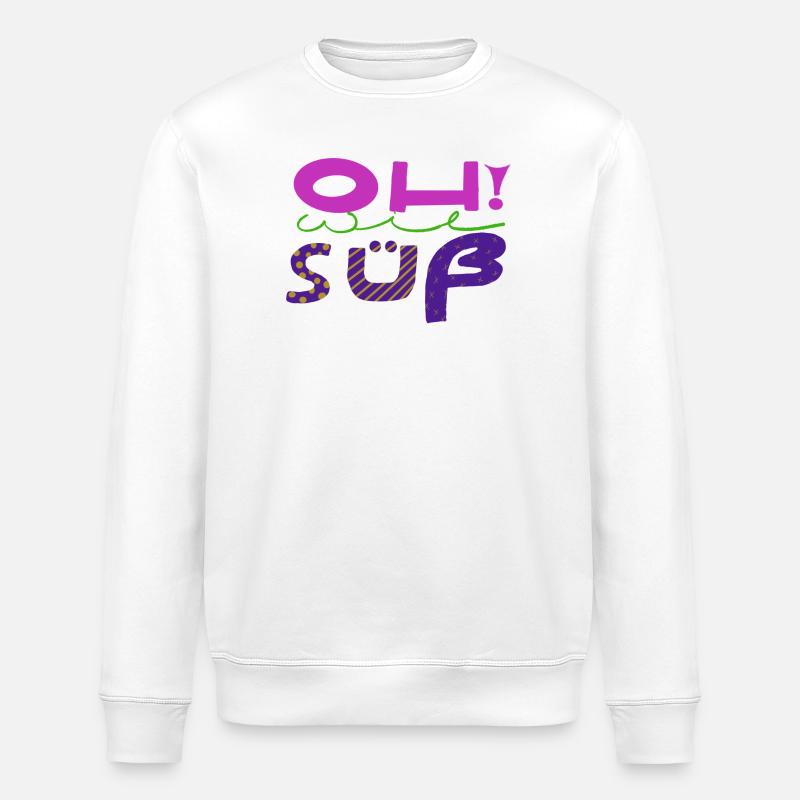 Art amusant expressif et écrit à la main - Sweat bio ROLLER Stanley/Stella Unisexe - blanc