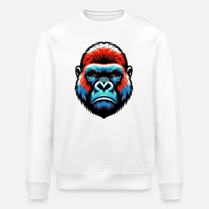 Gorilla - Stanley/Stella ROLLER Unisex Organic Sweatshirt - white