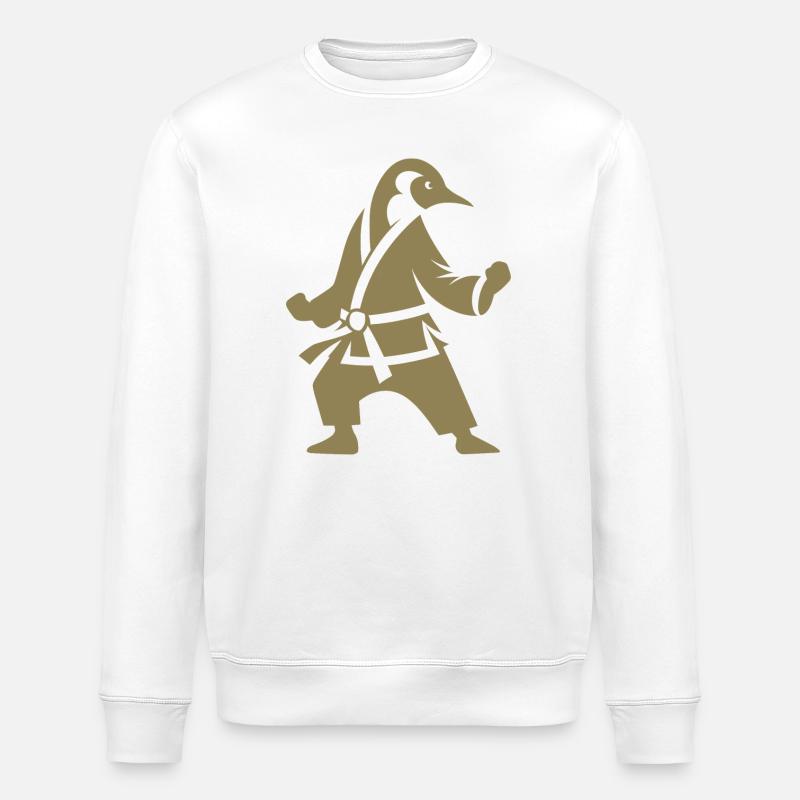 Pingouin Karaté Arts Martiaux Silhouette - Sweat bio ROLLER Stanley/Stella Unisexe - blanc