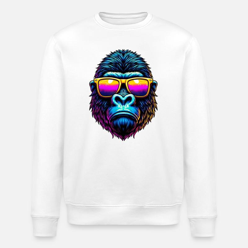 Gorilla - Stanley/Stella ROLLER Unisex Organic Sweatshirt - white