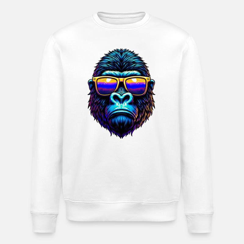 Gorilla - Stanley/Stella ROLLER Unisex Organic Sweatshirt - white